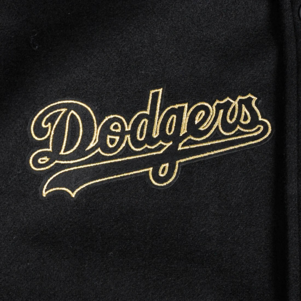 Los Angeles Dodgers Black & Gold Varsity Jacket Wool & Lea