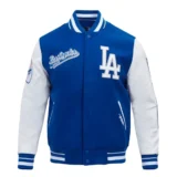 Los Angeles Dodgers Blue & White Script Tail Varsity Jacke