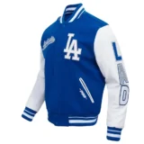 Los Angeles Dodgers Blue & White Script Tail Varsity Jacket