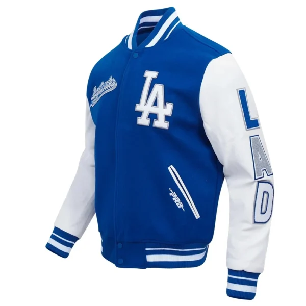 Los Angeles Dodgers Blue & White Script Tail Varsity Jacket