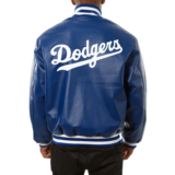 Los Angeles Dodgers Full Real Leather Blue Varsity Jacke