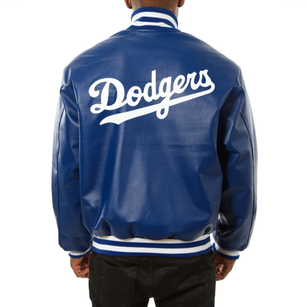 Los Angeles Dodgers Full Real Leather Blue Varsity Jacke