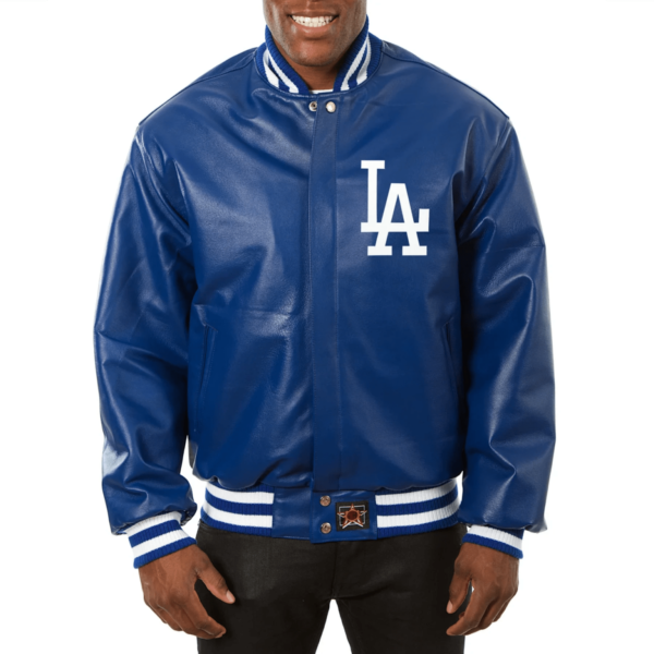 Los Angeles Dodgers Full Real Leather Blue Varsity Jacket
