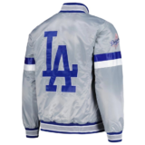 Los Angeles Dodgers Gray Satin Varsity Jacket Home Gam
