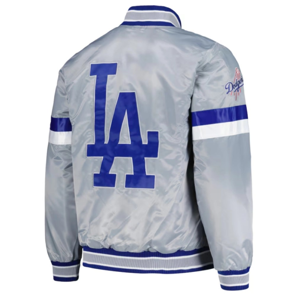 Los Angeles Dodgers Gray Satin Varsity Jacket Home Gam