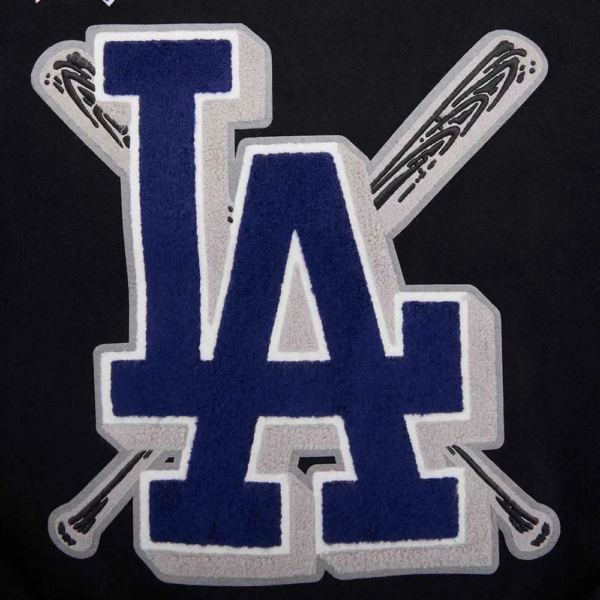 Los Angeles Dodgers Mashup Wool & Leather Varsity Jacket Black.