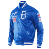 Los Angeles Dodgers Retro Classic Full-Snap Satin Varsity Jacket Bl