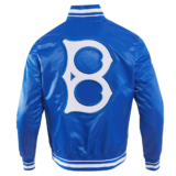 Los Angeles Dodgers Retro Classic Full-Snap Satin Varsity Jacket Blu