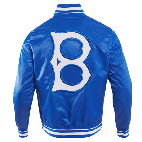 Los Angeles Dodgers Retro Classic Full-Snap Satin Varsity Jacket Blu
