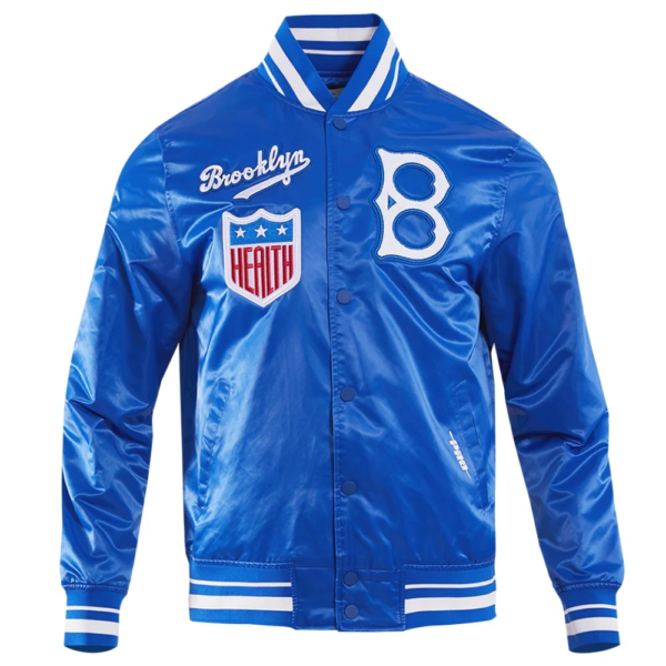 Los Angeles Dodgers Retro Classic Full-Snap Satin Varsity Jacket Blue