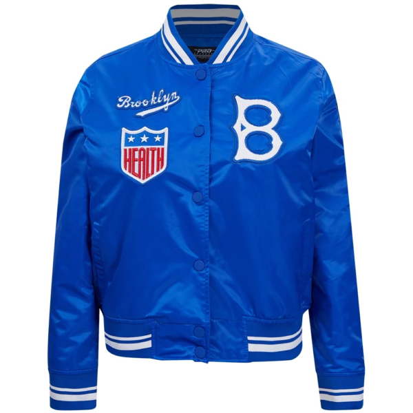 Los Angeles Dodgers Retro Classic Women’s Full-Snap Satin Varsity Jacket Blue