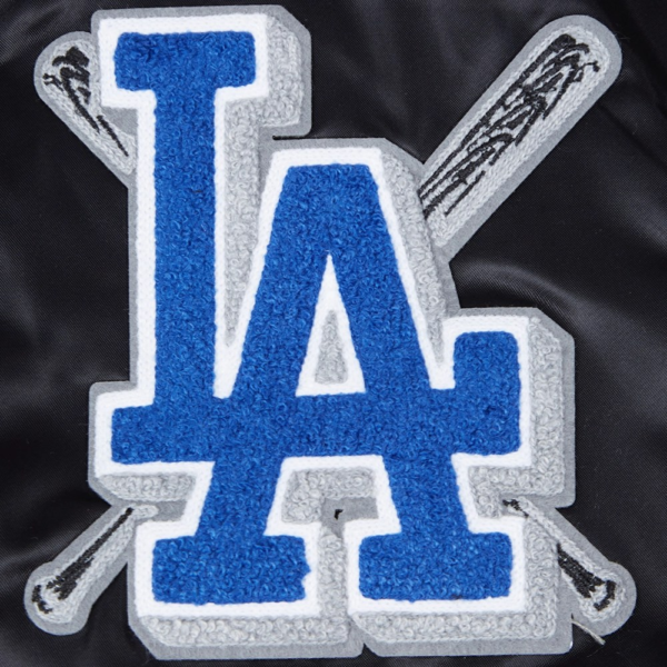 Los Angeles Dodgers Women’s Black Mashup Satin Varsity J
