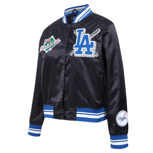 Los Angeles Dodgers Women’s Black Mashup Satin Varsity Jack