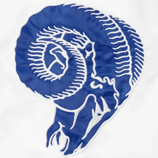 Los Angeles Rams Lead Off Full-Snap White/Blue Satin Varsity Jacket