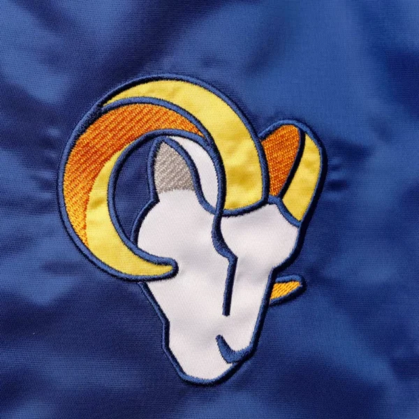 Los Angeles Rams Leader Yellow/Blue Satin Varsity Jacket