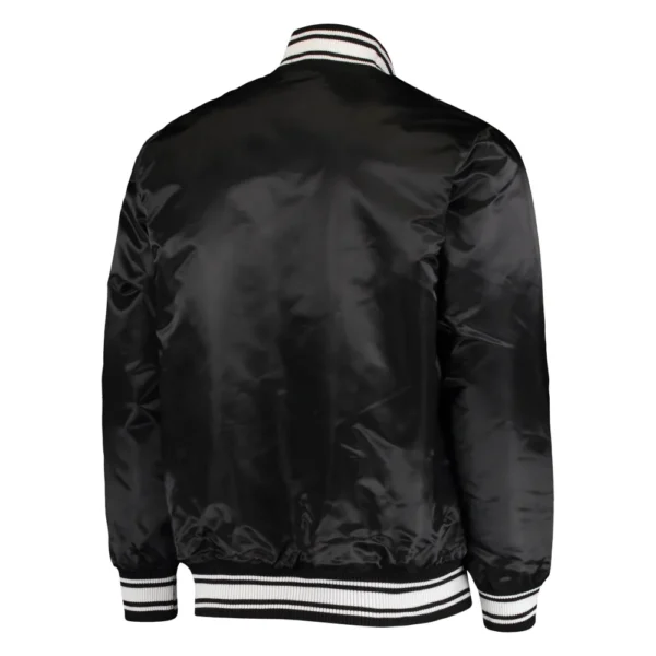 Los Angeles Rams Locker Room Black Satin Varsity Jacket