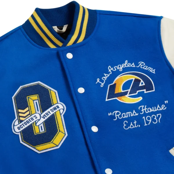 Los Angeles Rams OVO Royal Full-Snap Varsity Jacket