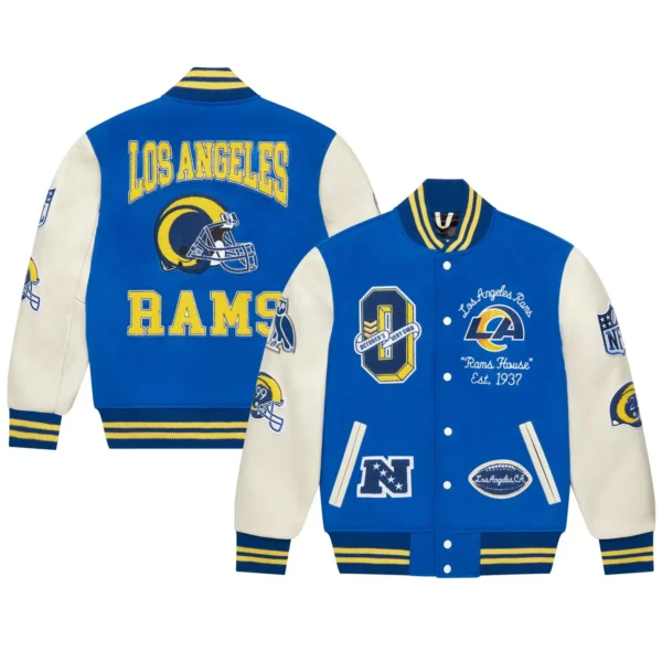 Los Angeles Rams OVO Royal Full-Snap Varsity Jacket