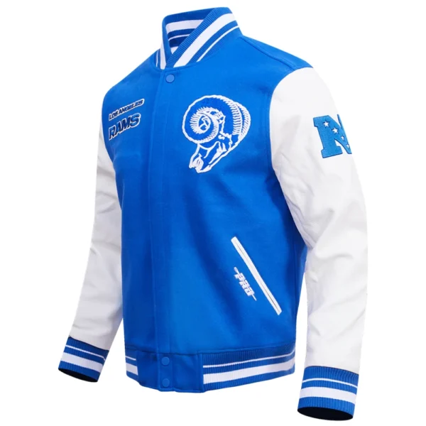 Los Angeles Rams Retro Classic Blue/White Wool & Leather Varsity Jacket