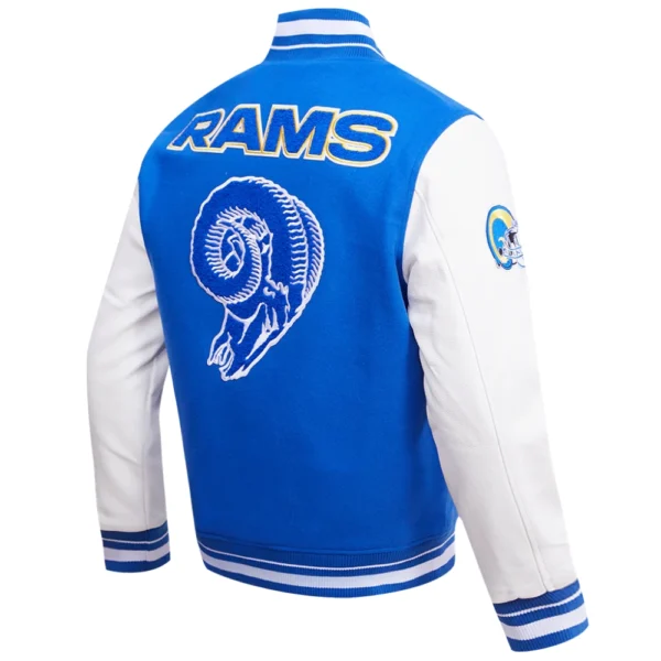 Los Angeles Rams Retro Classic Blue/White Wool & Leather Varsity Jacket