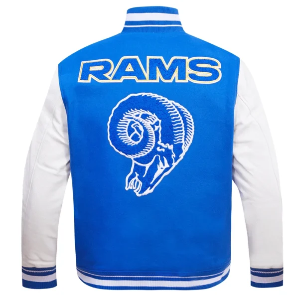 Los Angeles Rams Retro Classic Blue/White Wool & Leather Varsity Jacket