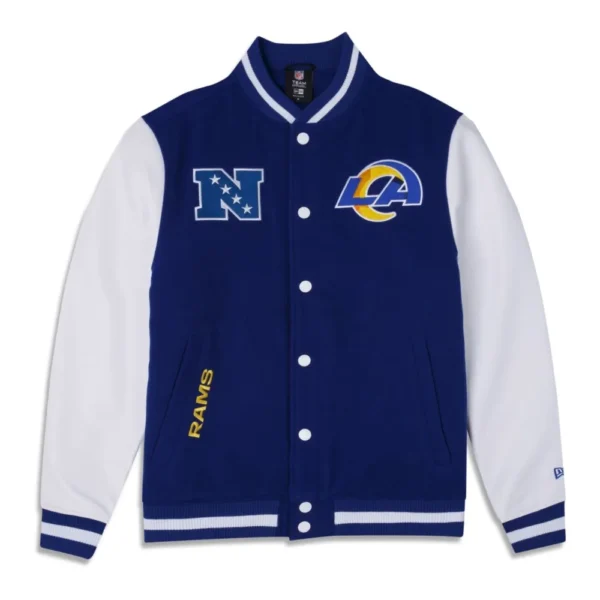 Los Angeles Rams Third Down Full-Snap Blue/White Wool & Leather Varsity Jacket