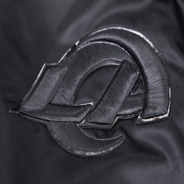 Los Angeles Rams Triple Black Black Satin Varsity Jacket