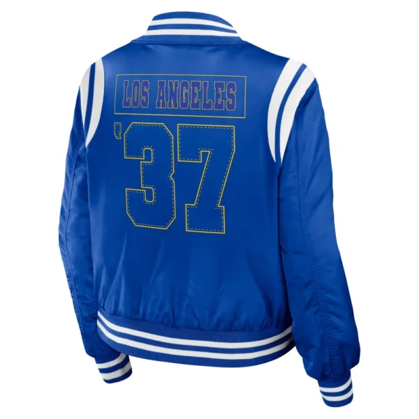 Los Angeles Rams Women’s Full-Zip Blue Bomber Varsity Jacket