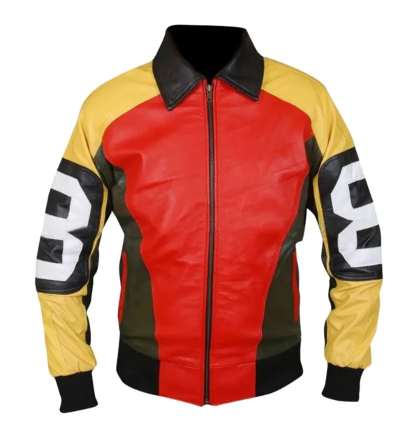 Men’s 8 Ball Bomber Jacket (Multicolor Genuine Leather)