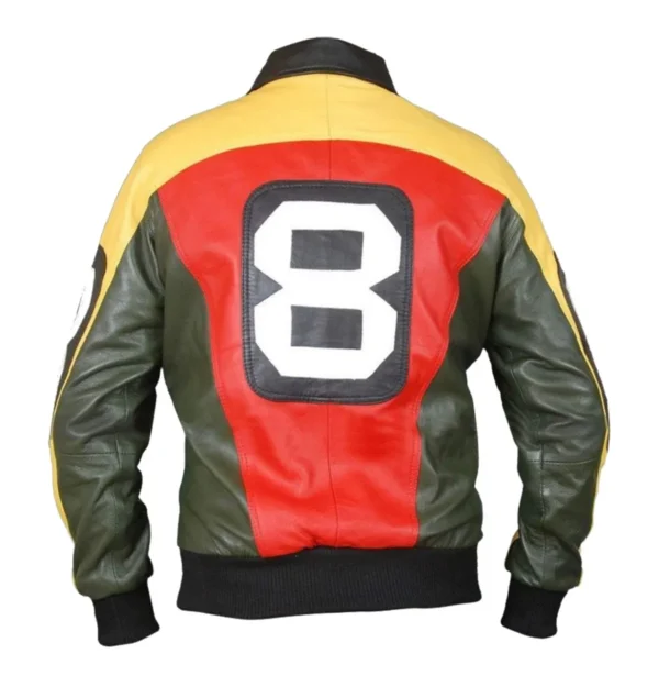 Men’s 8 Ball Bomber Jacket (Multicolor Genuine Leather)