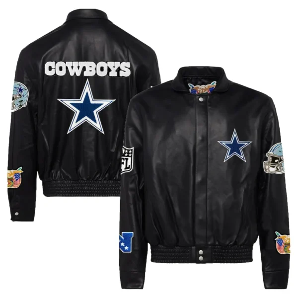 Jeff Hamilton Dallas Cowboys Full Black Leather Jacket