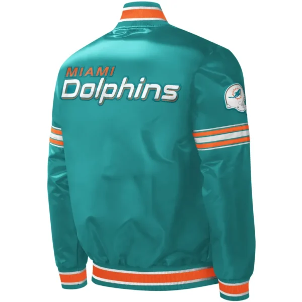 Miami Dolphins Classic Rib Satin Varsity Jacket