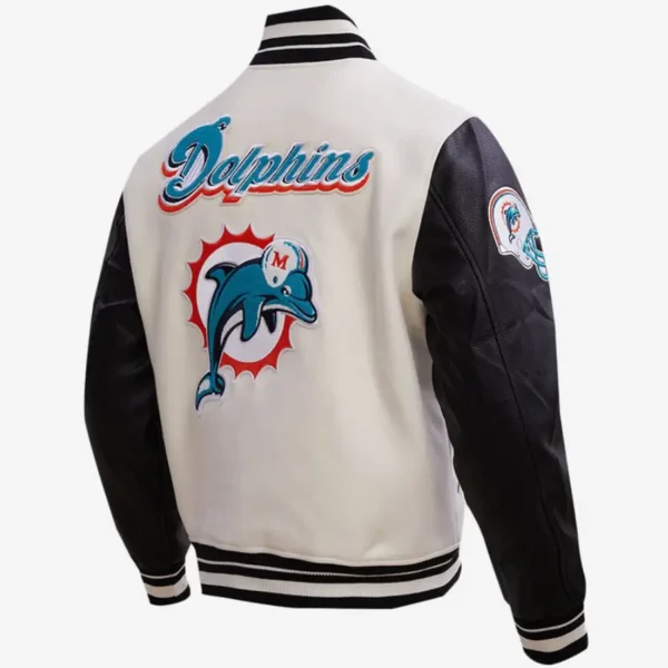 Miami Dolphins Classic Wool & Leather Varsity Jacket