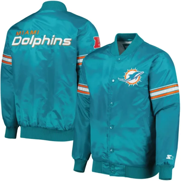 Miami Dolphins Team Players Satin Varsity Jacket