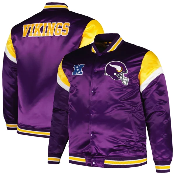 Minnesota Vikings Satin Varsity Purple Jacket