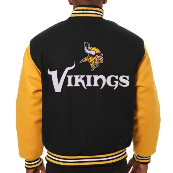 Minnesota Vikings Team Players Wool Varsity Jacket Black & Yellow