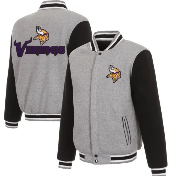 Minnesota Vikings Wool Varsity Jacket Gray & Black