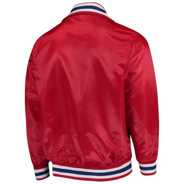 New England Patriots Captain Red Red Satin Varsity Jacket