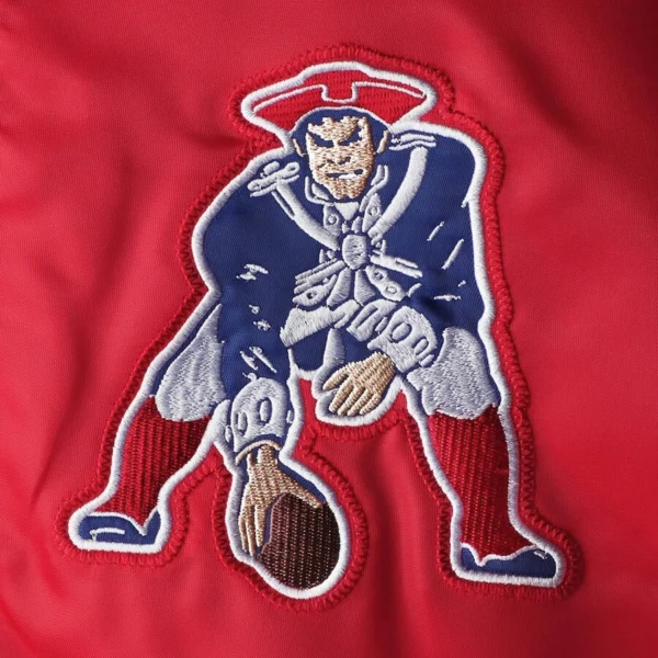 New England Patriots Captain Red Red Satin Varsity Jacket