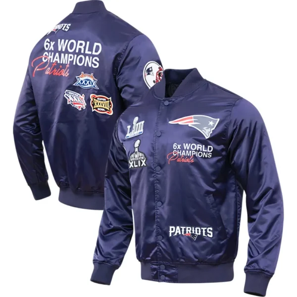 New England Patriots Championship Players Satin Varsity Jacket