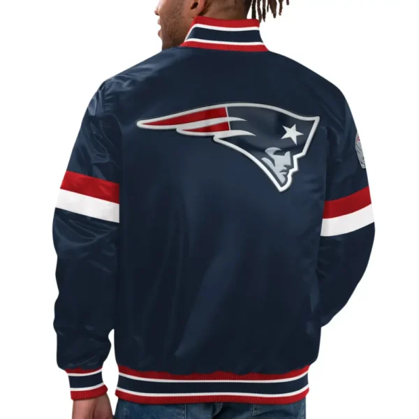 New England Patriots Classic Rib Satin Varsity Jacket