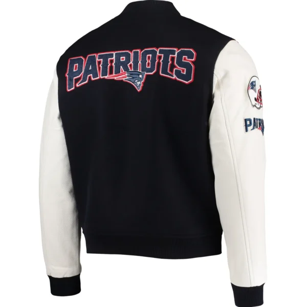New England Patriots Classic Rib Wool & Leather Varsity Jacket