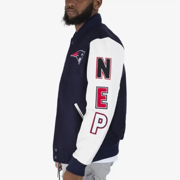 New England Patriots Football Players Wool & Leather Varsity Jacket