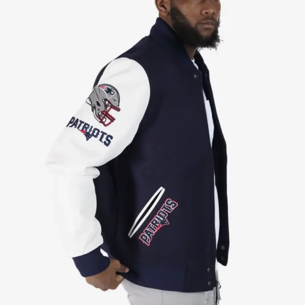 New England Patriots Football Players Wool & Leather Varsity Jacket