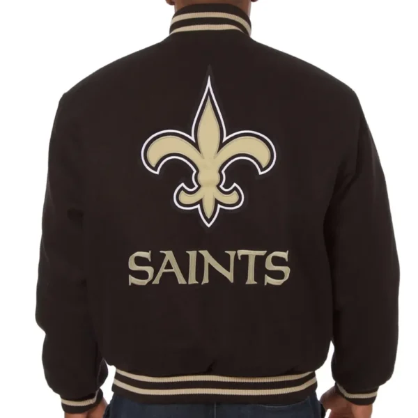 New Orleans Saints Black Wool Varsity Jacket