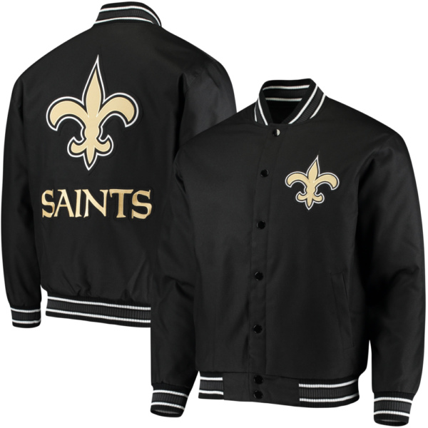 New Orleans Saints Classic Logo Satin Varsity Jacket