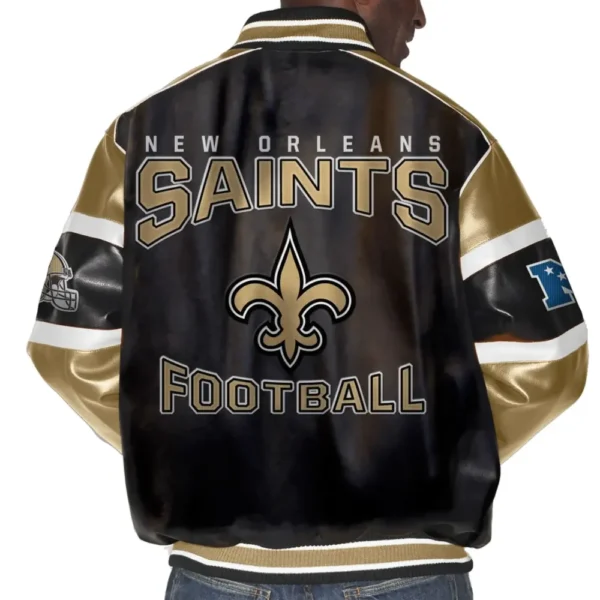 New Orleans Saints G-III Leather Varsity Jacket