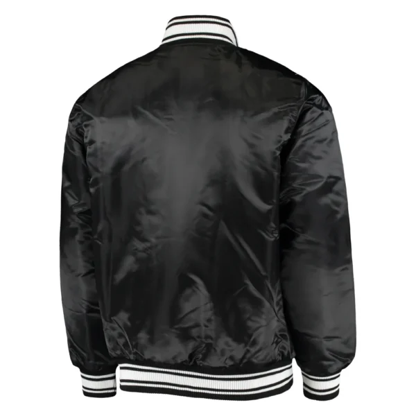 New Orleans Saints Locker Room Satin Varsity Jacket – Black