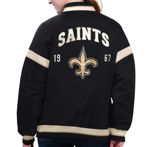 New Orleans Saints Tournament Satin Varsity Jacket