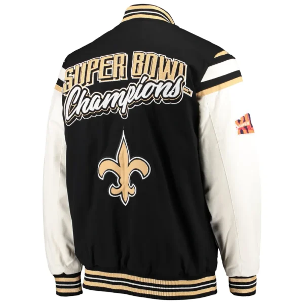 New Orleans Saints Victory Formation Commemorative Full-Snap Varsity Jacket – Black/White